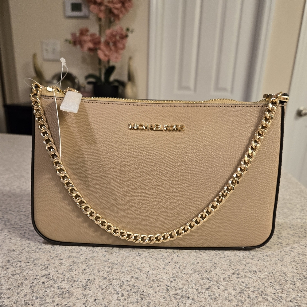 Michael Kors Tan Chain Jet Set Crossbody Bag - Picture 2 of 12